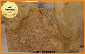 Jurassic Gold Granite Tiles & Slabs, Yellow Polished Granite Floor Tiles, Floor Covering Tiles India
