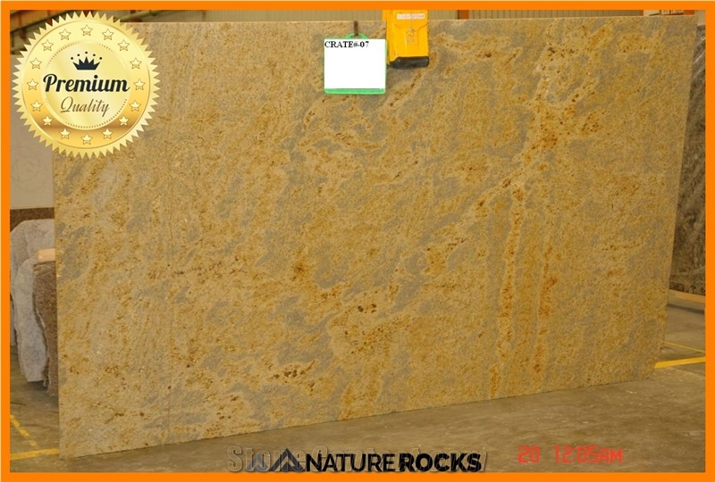 Kashmir Gold Granite Tiles & Slabs, Yellow Polished Granite Floor Tiles, Wall Tiles