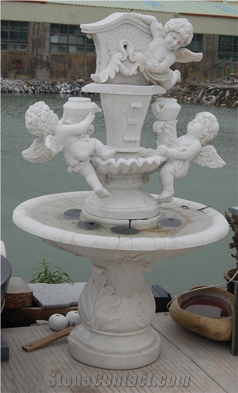 Hunan White Marble Fountains/White Marble Fountains/Angel Fountains/Garden Decoration Fountains/Europe Fountains