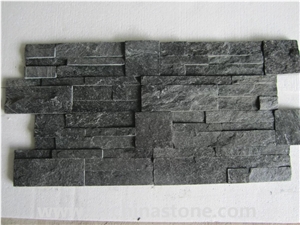 China Nero Black Slate Stacked Stone Stone Wall Decor/ Cultured Stone Wall Cladding
