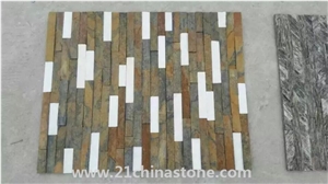 China Rust Slate Stacked Stone/ Ledge Stone/Cultured Stone for Wall Panel Decor,Exposed Wall Cladding-02
