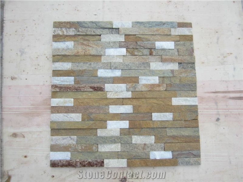 China Rust Slate Stacked Stone/ Ledge Stone/Cultured Stone for Wall Panel Decor,Exposed Wall Cladding