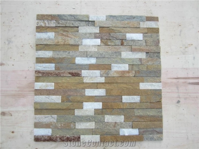 China Rust Slate Stacked Stone/ Ledge Stone/Cultured Stone for Wall Panel Decor,Exposed Wall Cladding