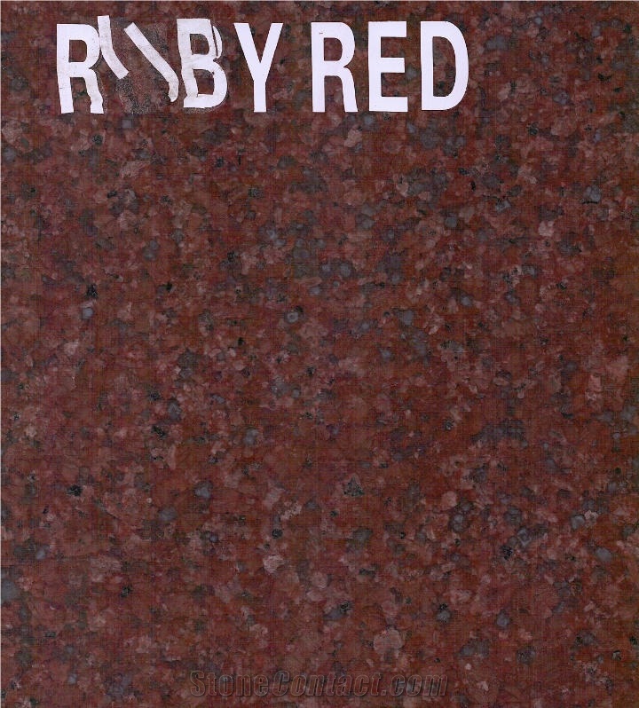 India Granite Rough Blocks- Ruby Red Granite Gangsaw and Mini Gangsaw Size