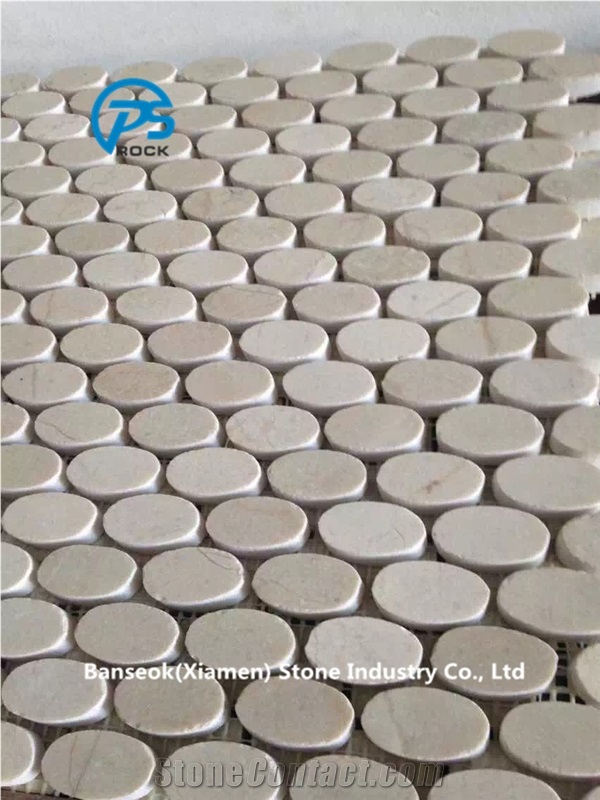 Beige Marble Mosaic, China Mosaic Floor Tiles