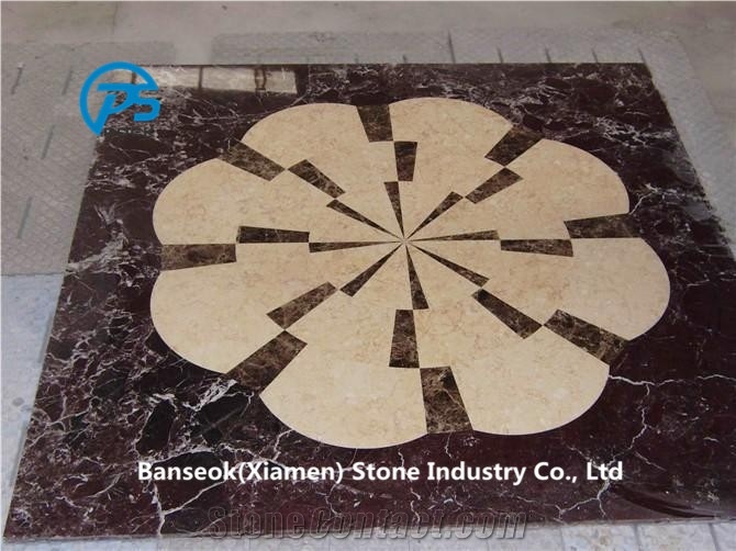 China Water Jet Marble Medallion, All Kinds Of Shapes, Water Jet Marble