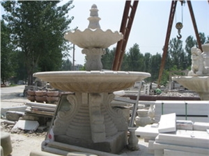 Marble Fountain,Sculptured Fountains, China Beige Marble Fountain