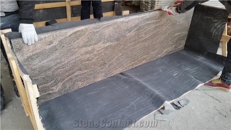 China Desert Gold Granite Kitchen Counter Tops, China Golden Juparana Granite Worktops