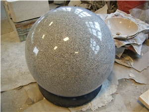 China Grey Granite Ball Parking Stone, China G603 Granite Ball