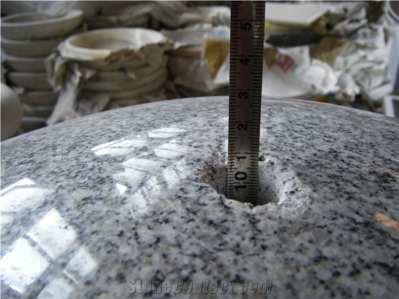 China Grey Granite Ball Parking Stone, China G603 Granite Ball