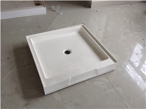 China White Marble Shower Wall Panel & Shower Tray, Artificial Marble Shower Panel & Tray