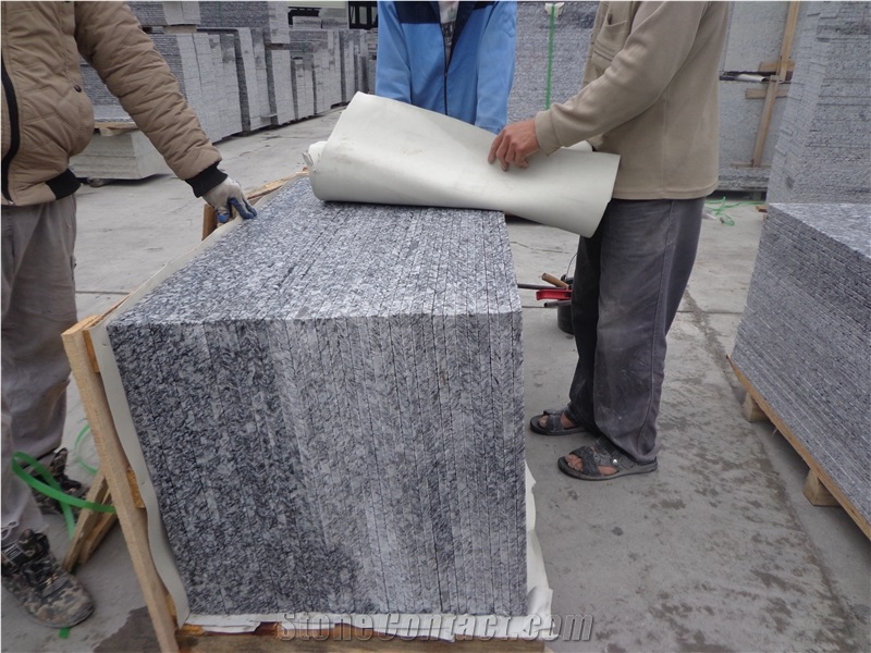 Spray White Granite Slabs & Tiles /Surf Whtie/Wave White/Sea Flower Granite Flamed Tiles, China Sea Wave Granite Flamed Slabs & Tiles