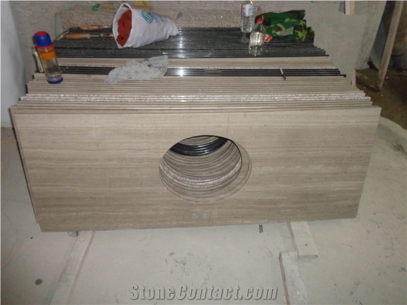 White Wooden Marble Countertops/Vanity Tops/Work Tops/Bar Tops
