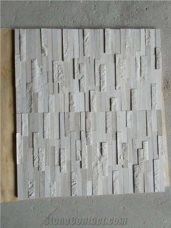 Wooden White Marble Panels, Marble Wall Panels, Panels for Wall Cladding Cultured Stone