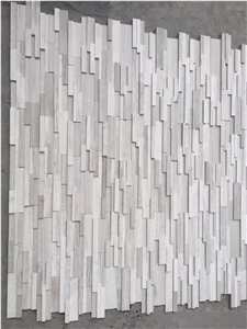 Wooden White Marble Panels, Marble Wall Panels, Panels for Wall Cladding Cultured Stone