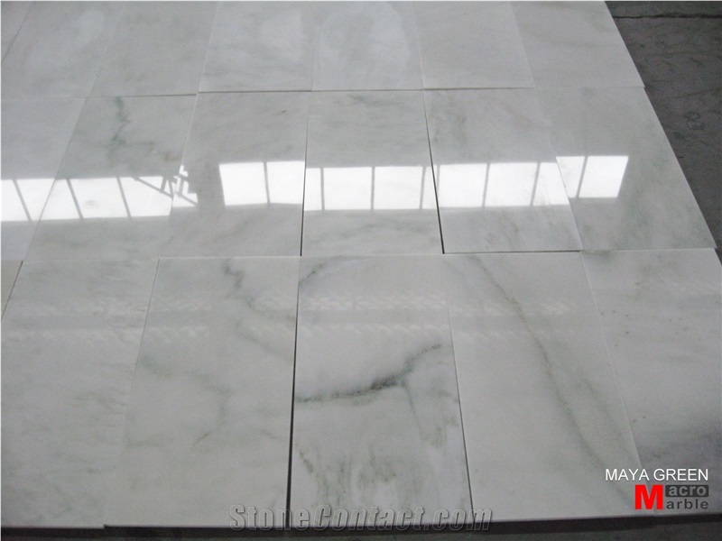 Xiamen China Chinese Maya White Marble Slab Tile Cover Flooring Honed Flamed Vein&Cross Cut Patterns