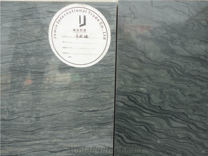 Xiamen China Chinese Wooden Green Slab Tile Paver Cover Flooring Vein&Cross Cut Patterns Honed Flamed