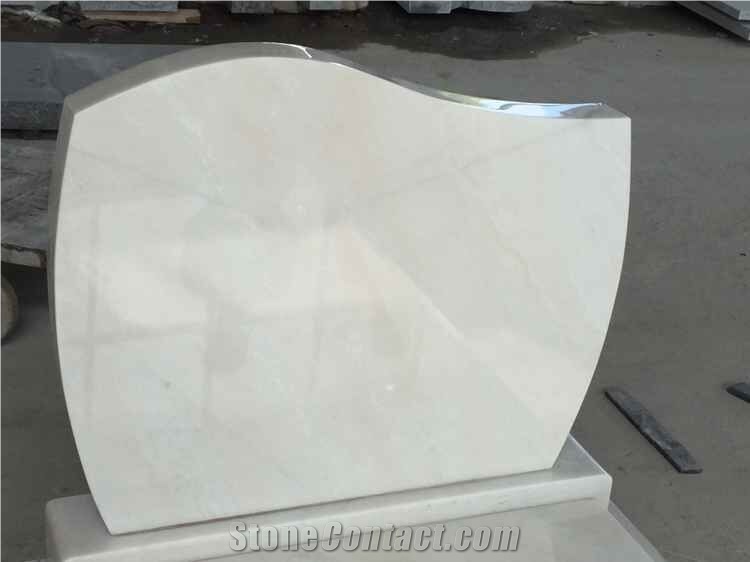 China Snow White Marble Monuments, Staturio Marble Tombstones