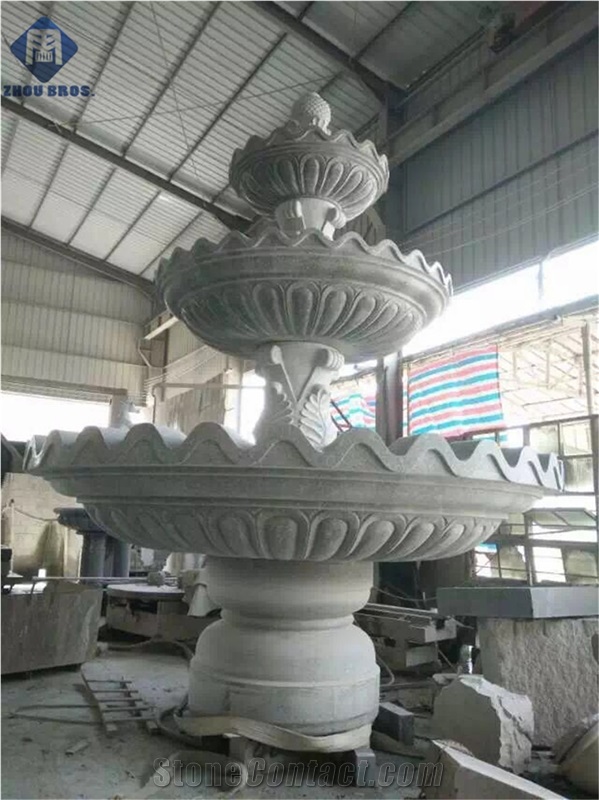 China Beige Granite Garden Fountains, Exterior Fountains