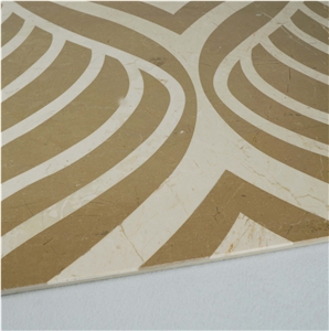 Australia Queensland Golden Beige Marble Polished Medallion Floor Tile, Home Marble Floor Design Interior Decoration Marble Price