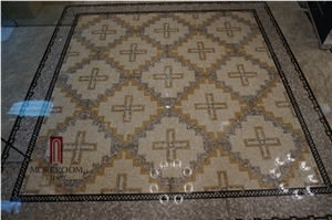 Iran Beige Marble Polished Mosaic Wall Mosaic Floor Mosaic Brick Mosaic Basket Weave Mosaic for Indoor Decoration