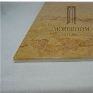 Moreroom Stone Turkey Golden Rose Marble Tile Laminated Stone Slabs & Tiles,Sandwich Panel with Ceramic Backing