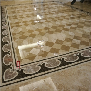Oman Beige Marble Tiles,Golden Beige Marble Stone Tiles, Waterjet Medallion,Marble Floor Medallion, Water Jet Marble Designs, Marble Flooring Design