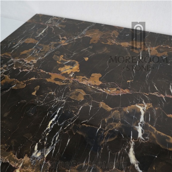 Pakistan Balochistan Black Gold Marble Floor Tile For Living