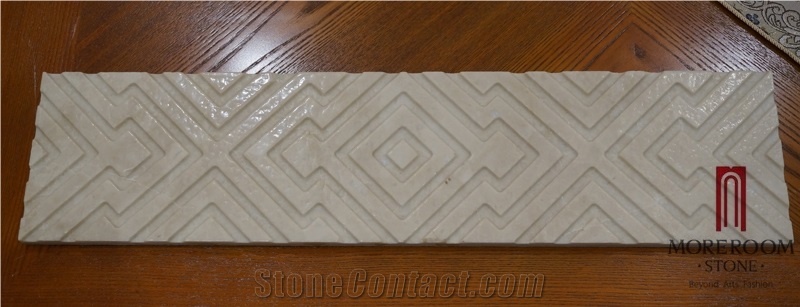 Spain Beige Marble Crema Marfil Marble 3d Decors Border, Cnc Marble Skirting, 3d Marble Border, Fireplace Marble Decos