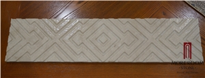 Spain Beige Marble Crema Marfil Marble 3d Decors Border, Cnc Marble Skirting, 3d Marble Border, Fireplace Marble Decos