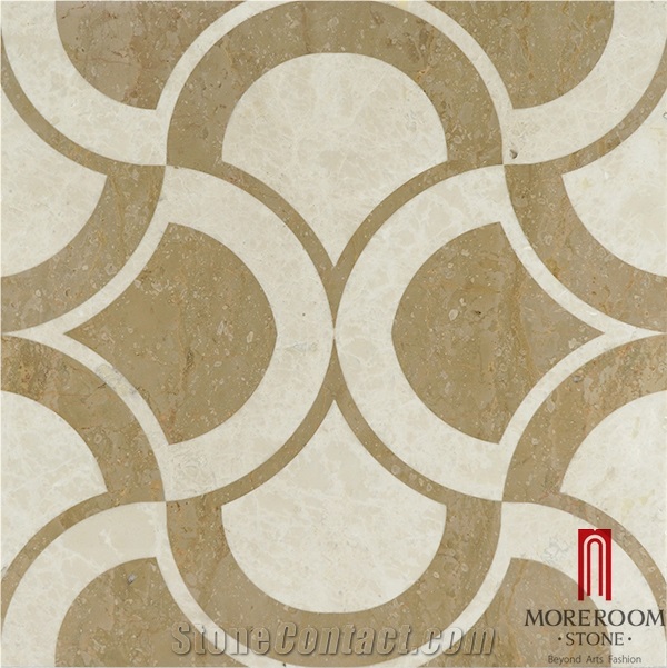 Spain Crema Marfil Marble Laminated Marble Medallions for Interior Decoration Marble Price