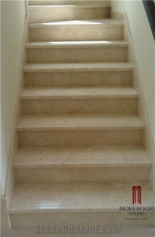 Turkey Beige Marble Natural Marble Stair Marble Staircase in Marble Composite Marble Stair Tread and Risers Decorative Stair Tread