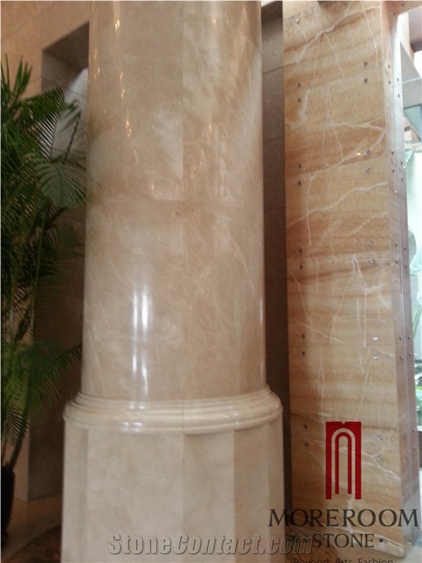 Turkey Cappuccino Light Marble Columns Architectural Columns Sculptured Columns Roman Columns Villa and Hotel Decor