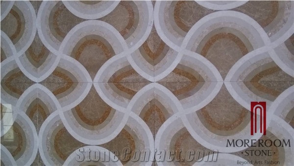 Turkey Composited Marble Waterjet Medallion Marble Floor Interior Decoration Building Material Flowers Wate -Jet Marble Designs Turkish Marble Price