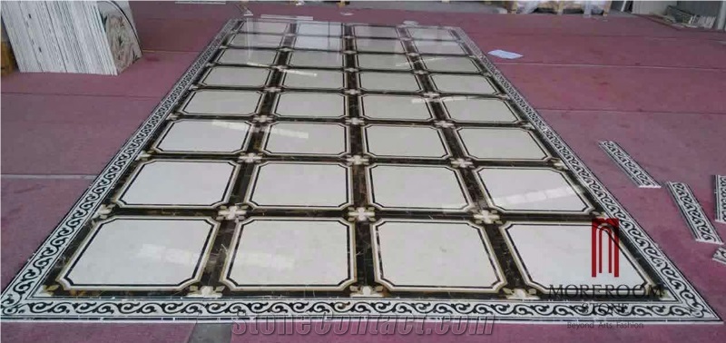 Turkey Feslikan Marble Oscar Beige Marble Floor Medallions Waterjet Medallions Floor Carpets Design for Hotels