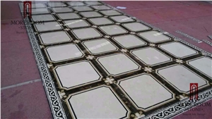 Turkey Feslikan Marble Oscar Beige Marble Floor Medallions Waterjet Medallions Floor Carpets Design for Hotels
