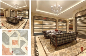 Turkey Venus Grey Marble Multicolor Waterjet Medallions Floor Medallions Ceramic Backed Medallion