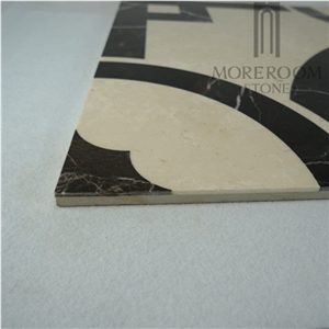 White and Black Marble Medallion Quotation Natural Marble and Composite Marble Tiles