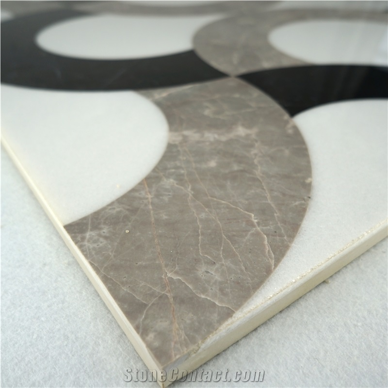 White Marble Water-Jet Medallion,Thin Laminated Water-Jet Medallions