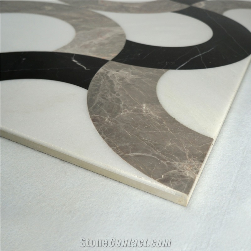 White Marble Water-Jet Medallion,Thin Laminated Water-Jet Medallions