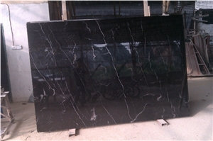 A Grade Quality Black/Nero Marquina Slab, First Grade Black and White Marble Cultured Stone