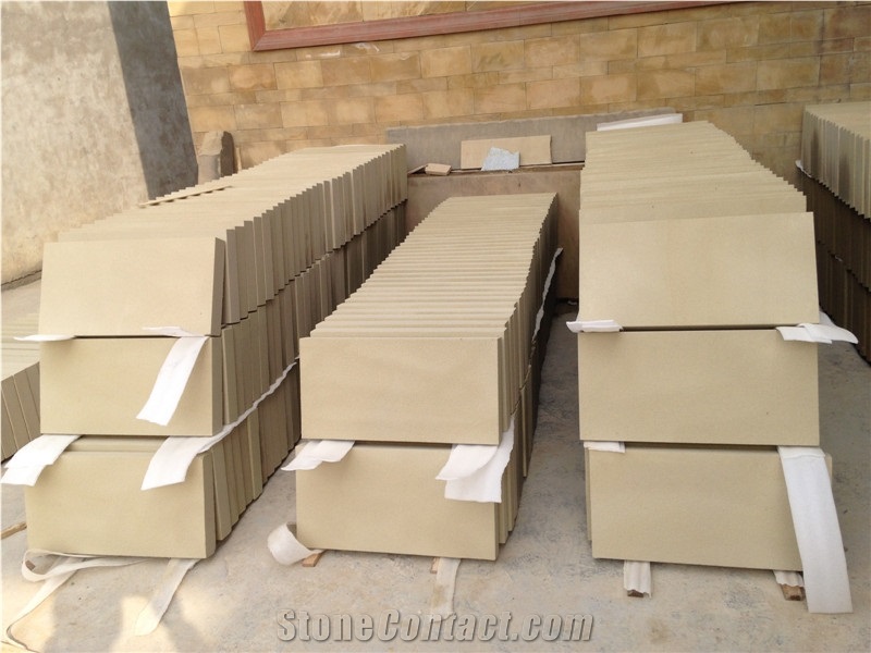 China Beige Sandstone Pavers, Beige Sandstone Paving, Paver Sized Beige Sandstone Slabs & Tiles