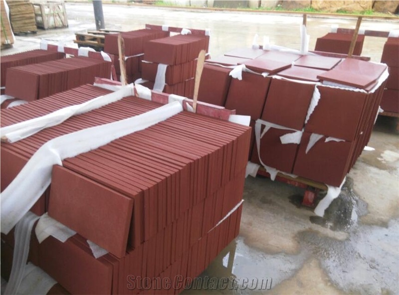 China Red Sandstone Pavers, Paver Sized Red Sandstone, Red Sandstone Paving Slabs & Tiles