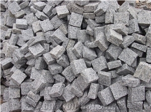 G603 Light Grey Granite Cube Stone, China Light Grey Granite Pavers,