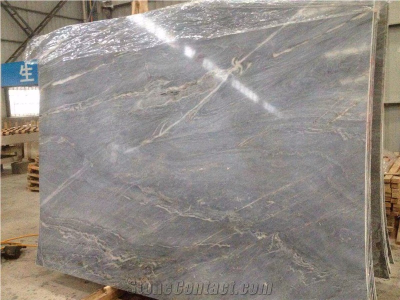 Marina Lady Marble Slab, China Blue Marble with Golden Veins