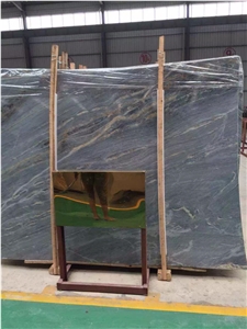 Marina Lady Marble Slab, China Blue Marble with Golden Veins