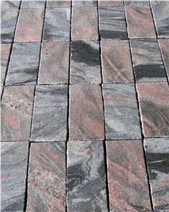 Multicolor Red Granite Paving, Flamed Surface Granite Stone Pavers