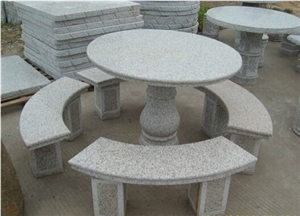 Natural Granite Stone Table and Chair, Granite Bench and Table
