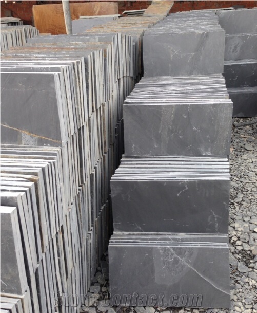 Natural Grey Color Slate Tiles, Dark Gray Slate Flooring Tiles