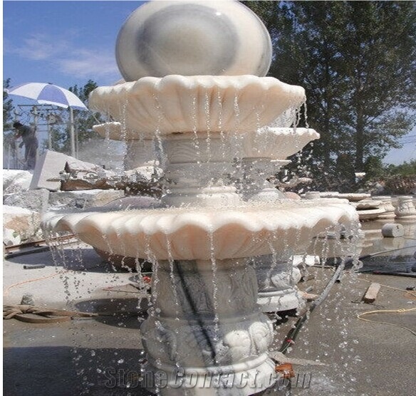 Natural Marble Stone Ball Fountain, Garden Fountains, Marble Stone Water Fountain